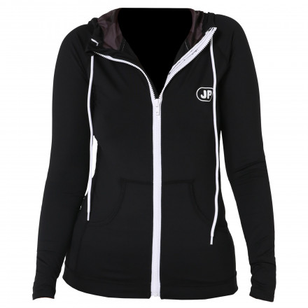 Женская гидромайка длинный рукав Jetpilot Zahra L/S Ladies Hooded Rashie black S24