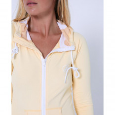 Женская гидромайка длинный рукав Jetpilot Zahra L/S Ladies Hooded Rashie yellow S24 1