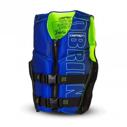 Спасательный жилет неопрен подростквый Obrien Flex V-Back Youth Blue/Lim S22